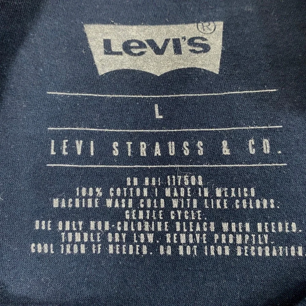 Levis Mens Large Graphic T-Shirt Navy Blue‎ American Quality Original Logo Tee